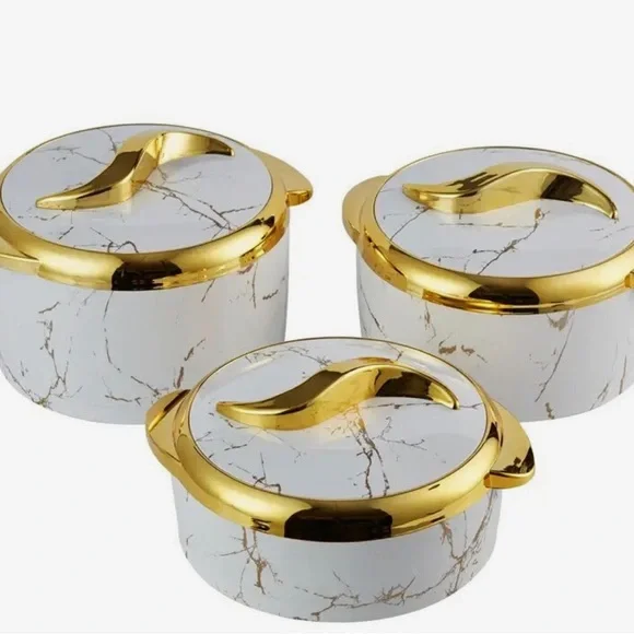 3 Pcs Set 1.5L 2L 2.5L Thermos Insulated Food Warmer Casserole Stainless Steel